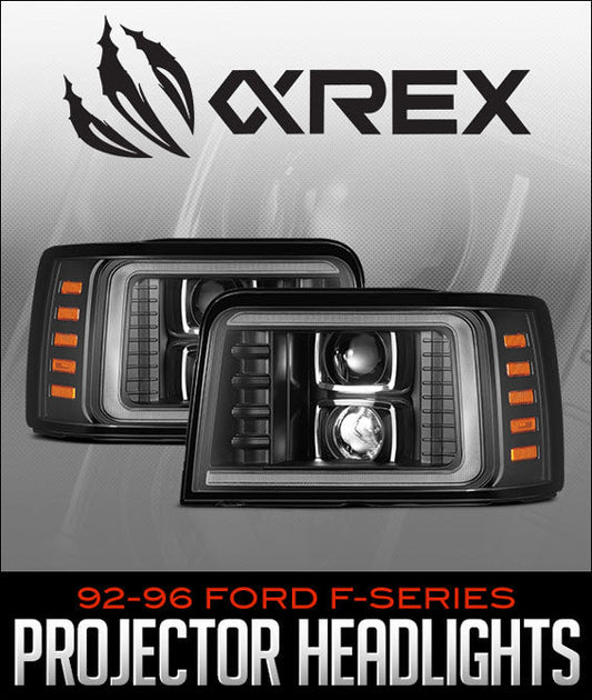 ALPHAREX LUXX-SERIES LED PROJECTOR HEADLIGHTS: 1992–1996 FORD F-SERIES