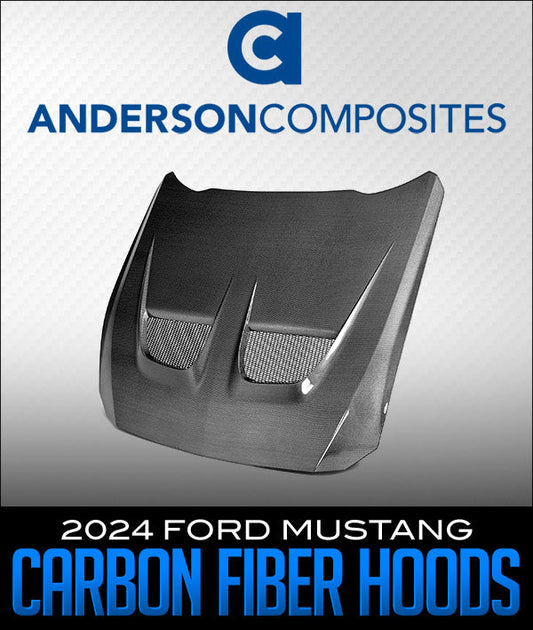 ANDERSON COMPOSITES CARBON FIBER HOODS: 2024 FORD MUSTANG