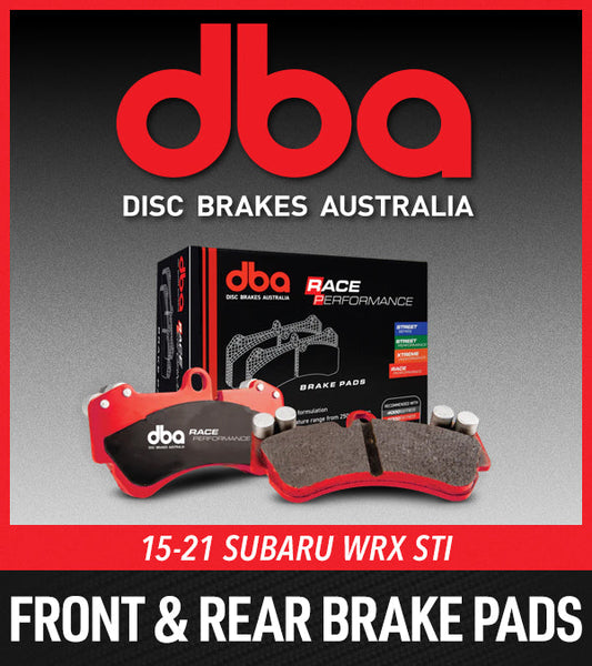 DBA Front & Rear Brake Pads: 2015-2021 Subaru WRX STI